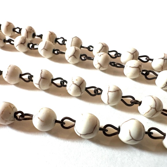 LONG 36" /Prayer Meditation Long Necklace w Brown Leather Tassel Accessible - Picture 2 of 8